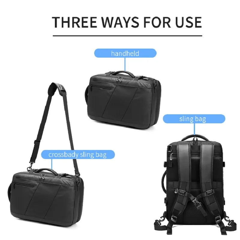 Men Travel Backpack Expand 39L Business 17 Inch Laptop Backpack Fashion School backpack USB charging waterproof Hiking Backpack