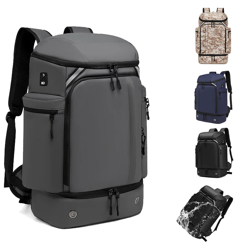 Men Travel Backpack Large Capacity Business 17 Inch Laptop 50L Hiking Fashion Backpacks with Shoe Bag To Put Clothes on The Trip
