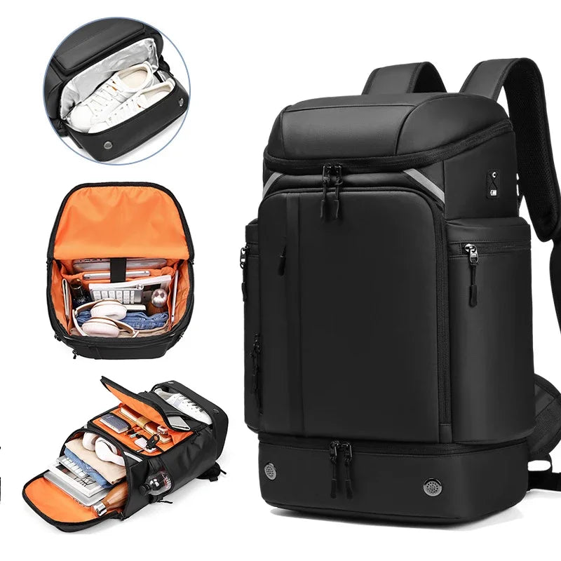 Men Travel Backpack Large Capacity Business 17 Inch Laptop 50L Hiking Fashion Backpacks with Shoe Bag To Put Clothes on The Trip