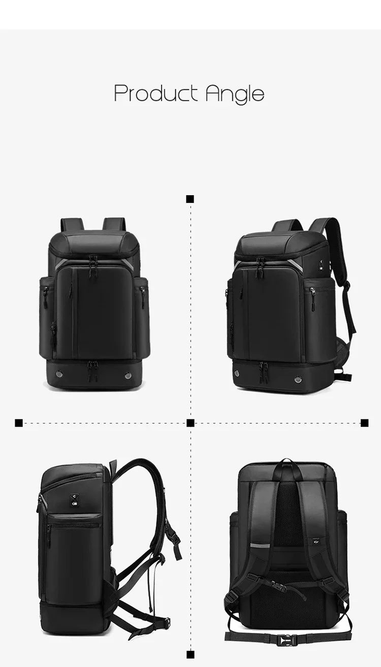 Men Travel Backpack Large Capacity Business 17 Inch Laptop 50L Hiking Fashion Backpacks with Shoe Bag To Put Clothes on The Trip
