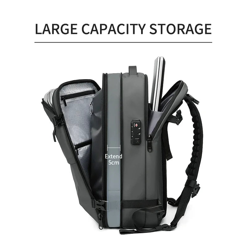 Men Travel Backpack vacuum compression 17 inch Laptop Backpack Business Large Capacity school Backpack Expanded Hiking backpack