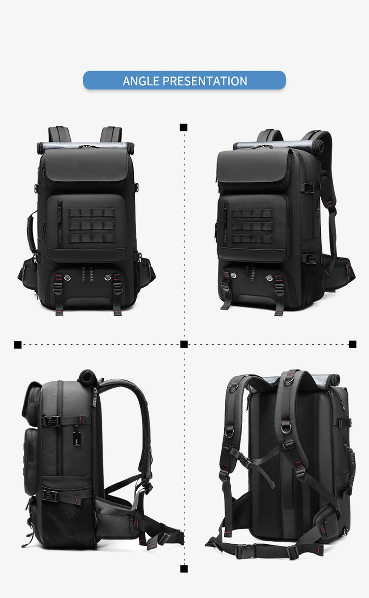 Men Travel Backpack waterproof 17 inch Business Laptop Backpack with Separate Shoe Bag Hidden USB charge 50L trekking backpack