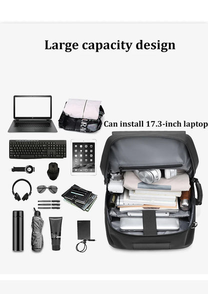 Men Travel Backpack waterproof 17 inch Business Laptop Backpack with Separate Shoe Bag Hidden USB charge 50L trekking backpack
