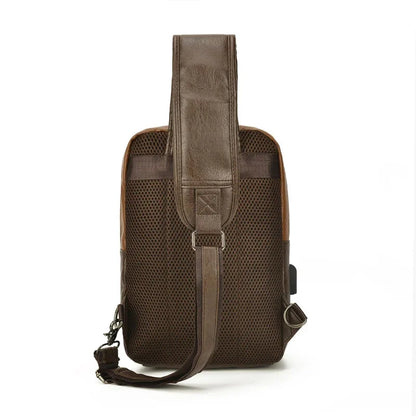 Men Travel Chest Large-capacity PU Leather Shoulder Outdoor for Male s Short Trip Crossbody Bags Sports Backpack