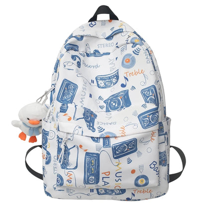 Men Travel Graffiti Printing Book New Waterproof Lady Male School Bag Women College Backpack Girl Boy Laptop Student Bag Fashion