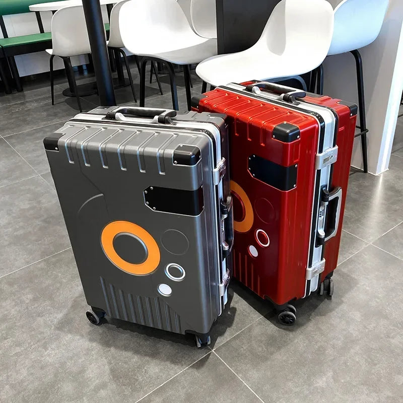 Men Travel spinner luggage 20/22/24/26 inches Aluminum frame rolling suitcase woman Fashion trolley case business Boarding box