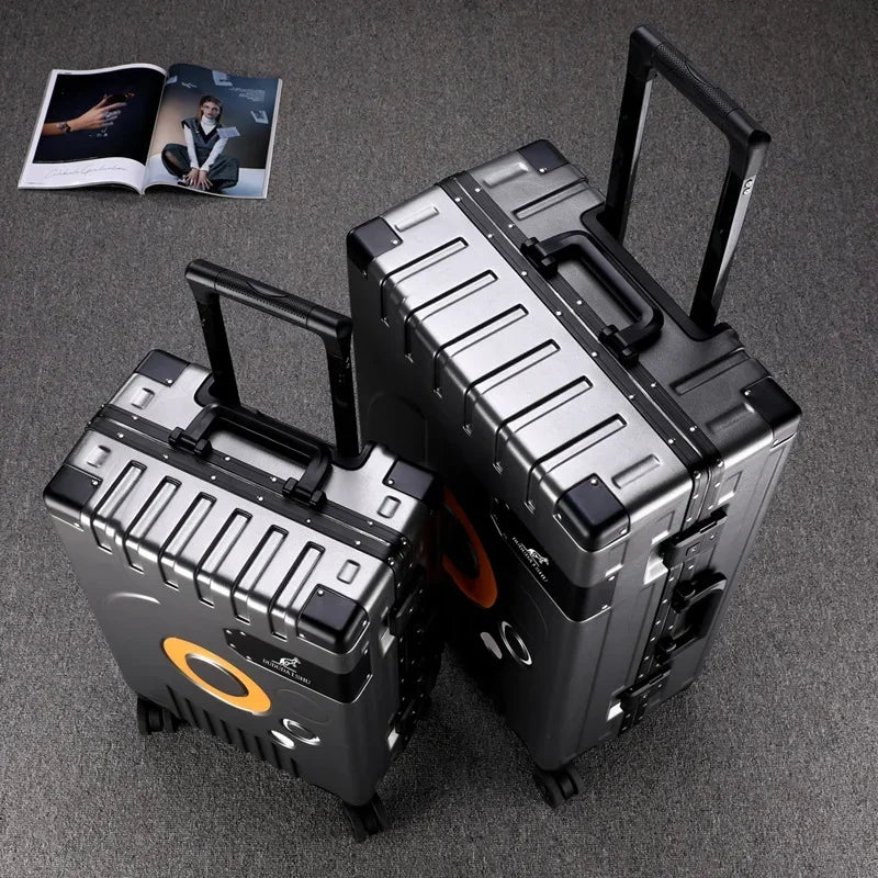 Men Travel spinner luggage 20/22/24/26 inches Aluminum frame rolling suitcase woman Fashion trolley case business Boarding box