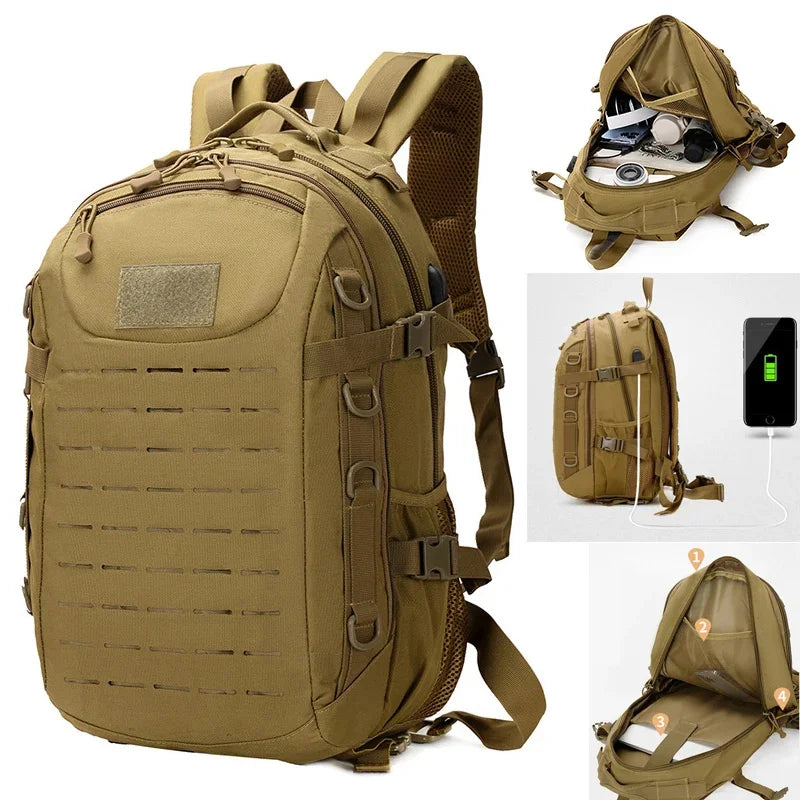 Men USB Outdoor Backpack Unisex Travel Sports School Bag Pack Fishing Hiking Climbing Camping Rucksack for Male Women