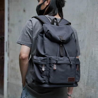 Men Vintage Canvas Backpacks Large Capacity 15.6inch Laptop Casual Bag For Commuter Travel Premium Durable Unsex Mochila