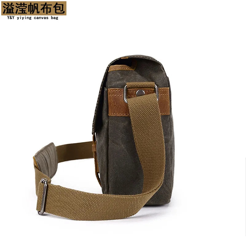 Men Vintage Oil Waxed Canvas Shoulder Bags Shockproof DSLR Camera Bag Waterproof Canvas messenger casual Crossbody Bags for men