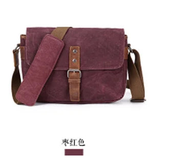 Men Vintage Oil Waxed Canvas Shoulder Bags Shockproof DSLR Camera Bag Waterproof Canvas messenger casual Crossbody Bags for men