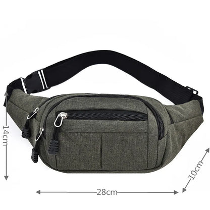 Men Waist Bag pack Purse Casual Large Phone Belt Bag Pouch oxfrod Travel Phone Bag Fanny Banana Bag Hip 4 Pockets