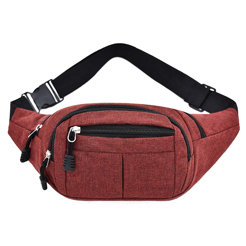 Men Waist Bag pack Purse Casual Large Phone Belt Bag Pouch oxfrod Travel Phone Bag Fanny Banana Bag Hip 4 Pockets