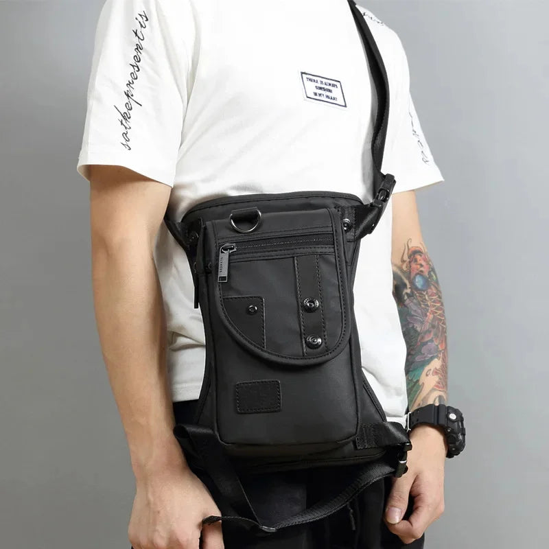 Men Waist Bum Leg Thigh Bag Motorcycle Rider Nylon/Canvas Military/Assault Male Cross Body Fanny Pack Hip Belt Drop Bags