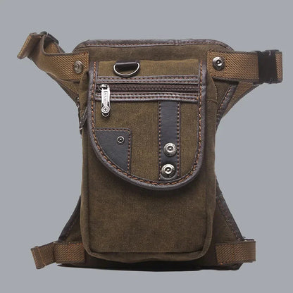 Men Waist Bum Leg Thigh Bag Motorcycle Rider Nylon/Canvas Military/Assault Male Cross Body Fanny Pack Hip Belt Drop Bags