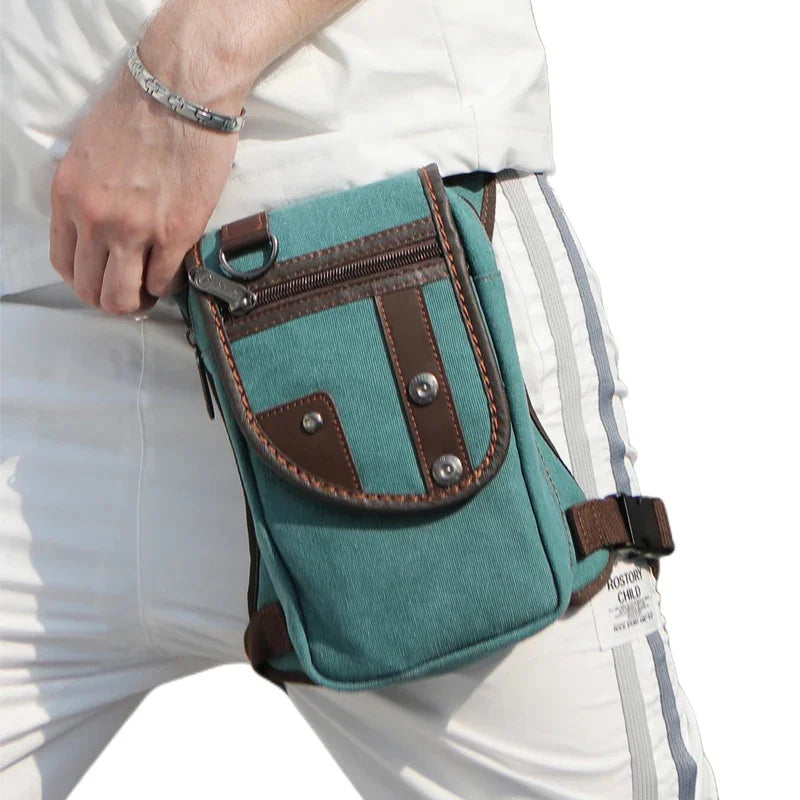 Men Waist Bum Leg Thigh Bag Motorcycle Rider Nylon/Canvas Military/Assault Male Cross Body Fanny Pack Hip Belt Drop Bags