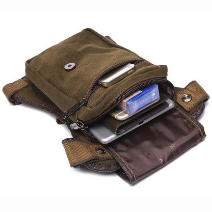 Men Waist Bum Leg Thigh Bag Motorcycle Rider Nylon/Canvas Military/Assault Male Cross Body Fanny Pack Hip Belt Drop Bags