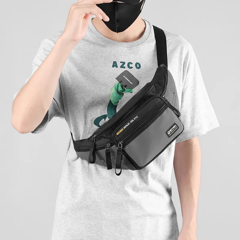 Men Waist Fanny Belt Bag Waterproof Nylon Multi-purpose Sports Travel Hiking Climb Male Sling Chest Pack Bum Hip Bags