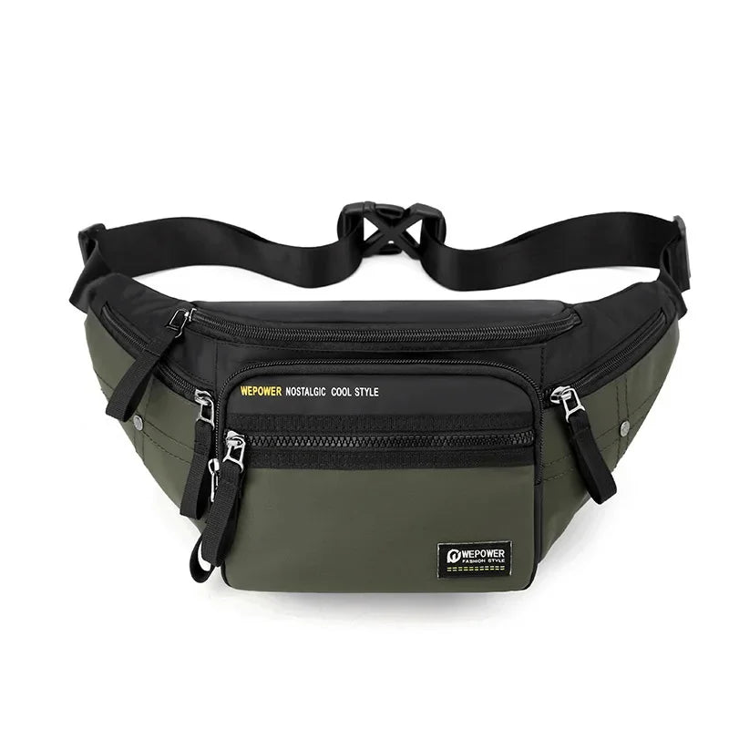 Men Waist Fanny Belt Bag Waterproof Nylon Multi-purpose Sports Travel Hiking Climb Male Sling Chest Pack Bum Hip Bags