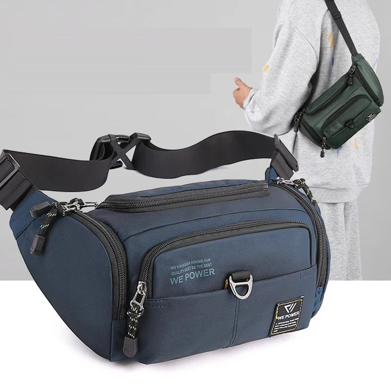 Men Waist Fanny Bum Hip Bag Waterproof Nylon Travel Military Sports Buckle Male Cross body Sling Chest Belt Pack Bags