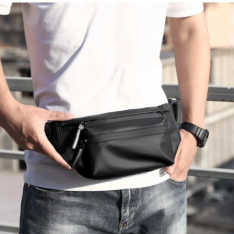 Men Waist Fanny Hip Bum Belt Bag Money Pouch Travel Fashion Waterproof Oxford Male Sling Cross body Chest Pack Purse Bags