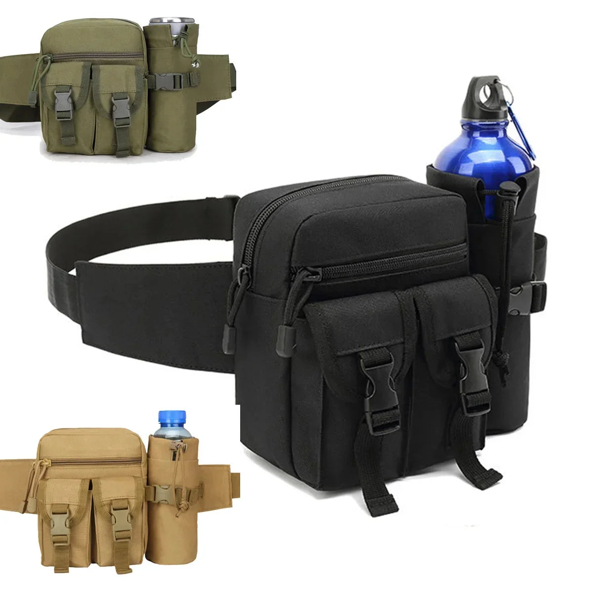 Men Waist Fanny Pack Bags Tactical Military Camping Fishing Travel Hiking Water Bottle Climb Outdoor Sport Clim Bum Hip Belt Bag