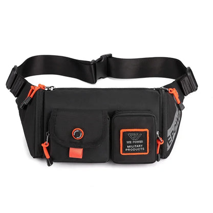 Men Waist Fanny Pack Belt Bag Multi-pocket Waterproof Travel Nylon Male Military Shoulder Sling Cross body Chest Bum Hip Bags