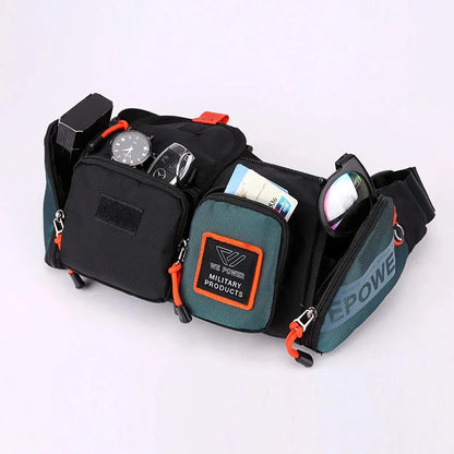 Men Waist Fanny Pack Belt Bag Multi-pocket Waterproof Travel Nylon Male Military Shoulder Sling Cross body Chest Bum Hip Bags