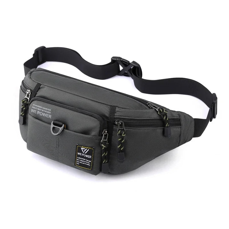 Men Waist Fanny Pack Belt Sling Chest Bag Travel Multi-Pocket Military Fashion Money Male Nylon Pouch Purse Bum Hip Bags