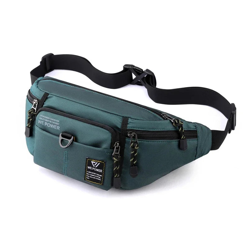Men Waist Fanny Pack Belt Sling Chest Bag Travel Multi-Pocket Military Fashion Money Male Nylon Pouch Purse Bum Hip Bags