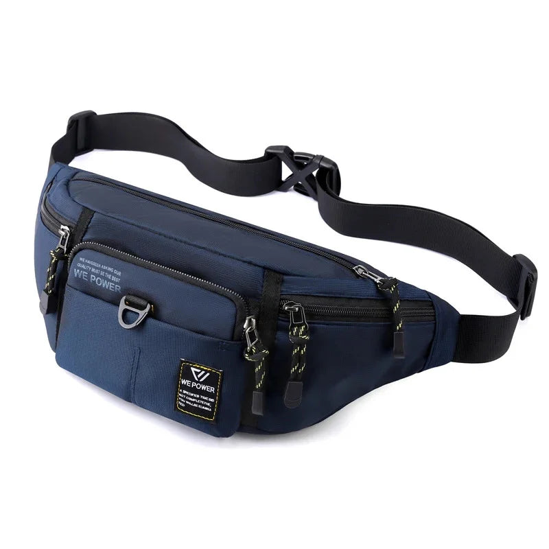 Men Waist Fanny Pack Belt Sling Chest Bag Travel Multi-Pocket Military Fashion Money Male Nylon Pouch Purse Bum Hip Bags