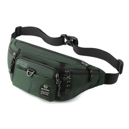 Men Waist Fanny Pack Belt Sling Chest Bag Travel Multi-Pocket Military Fashion Money Male Nylon Pouch Purse Bum Hip Bags