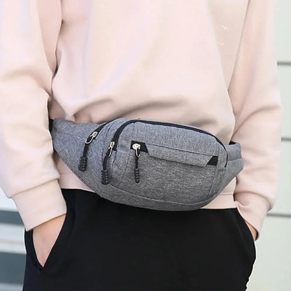 Men Waist Fanny Pack Belt Sling Chest Bag Travel Sports Fashion Money Male Nylon Pouch Purse Bum Hip Bags