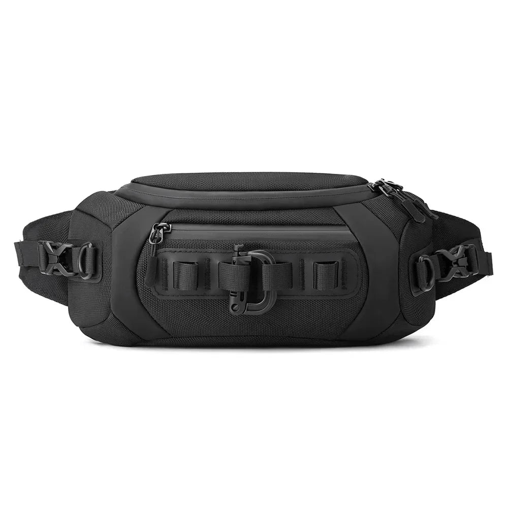 Men Waist Fanny Pack Belt Sling Chest Travel Multi-Pocket Military Fashion Male Nylon Cross body Messenger Purse Bum Hip Bag