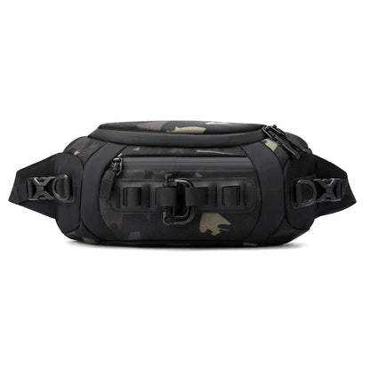 Men Waist Fanny Pack Belt Sling Chest Travel Multi-Pocket Military Fashion Male Nylon Cross body Messenger Purse Bum Hip Bag