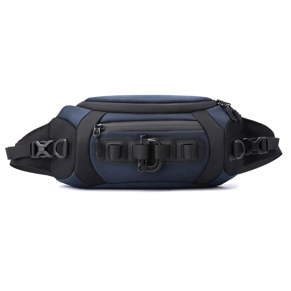 Men Waist Fanny Pack Belt Sling Chest Travel Multi-Pocket Military Fashion Male Nylon Cross body Messenger Purse Bum Hip Bag