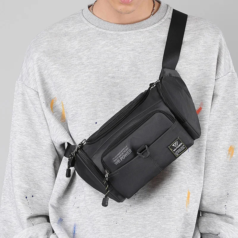 Men Waist Fanny Pack Bum Sling Chest Bag Waterproof Nylon Multi-purpose Travel Military Male Shoulder Messenger Hip Belt Bags