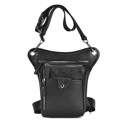 Men Waist Fanny Pack Drop Leg Messenger Shoulder Bags for Motorcycle Rider PU Leather Male Cross Body Hip Belt Thigh Bag