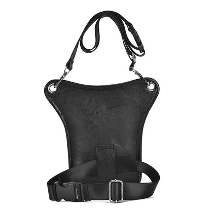 Men Waist Fanny Pack Drop Leg Messenger Shoulder Bags for Motorcycle Rider PU Leather Male Cross Body Hip Belt Thigh Bag