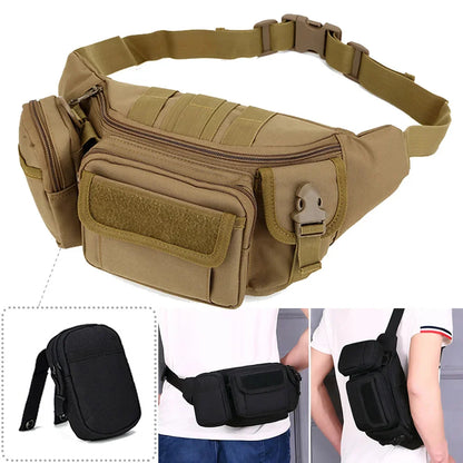 Men Waist Fanny Pack Hip Bum Belt Bags Military Assault Nylon Sports Climb Travel Hiking Male Combination Sling Chest Bag
