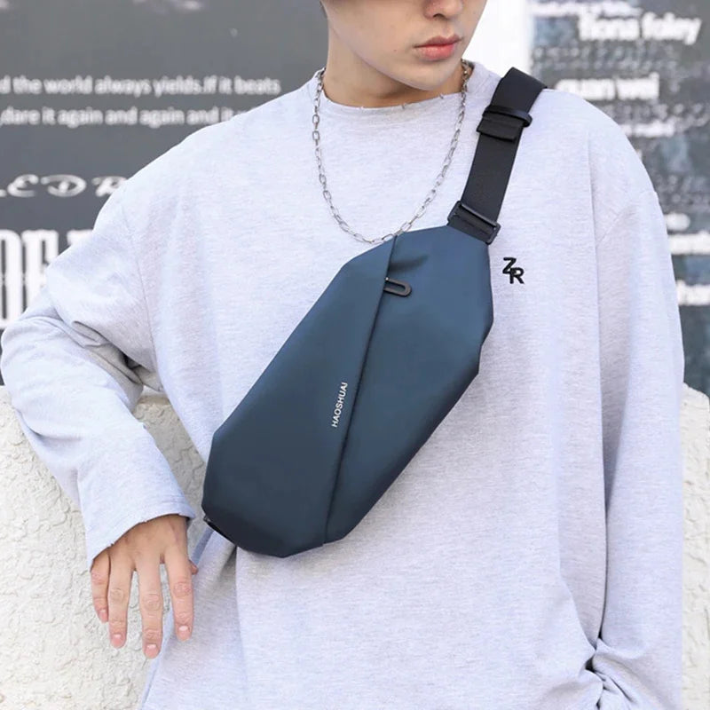 Men Waist Fanny Pack Purse Running Sports Reflective Travel Waterproof Nylon Male Sling Cross body Bum Hip Belt Chest Bag