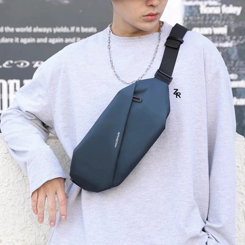 Men Waist Fanny Pack Purse Running Sports Reflective Travel Waterproof Nylon Male Sling Cross body Bum Hip Belt Chest Bag