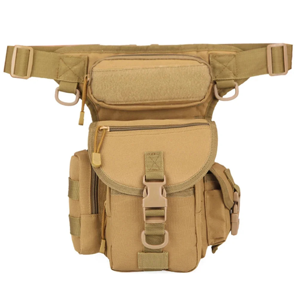 Men Waist Leg Bag Fanny Pack Military Camou Motorcycle Rider Multi-Pockets Nylon Male Shoulder Crossbody Hip Drop Thigh Bags