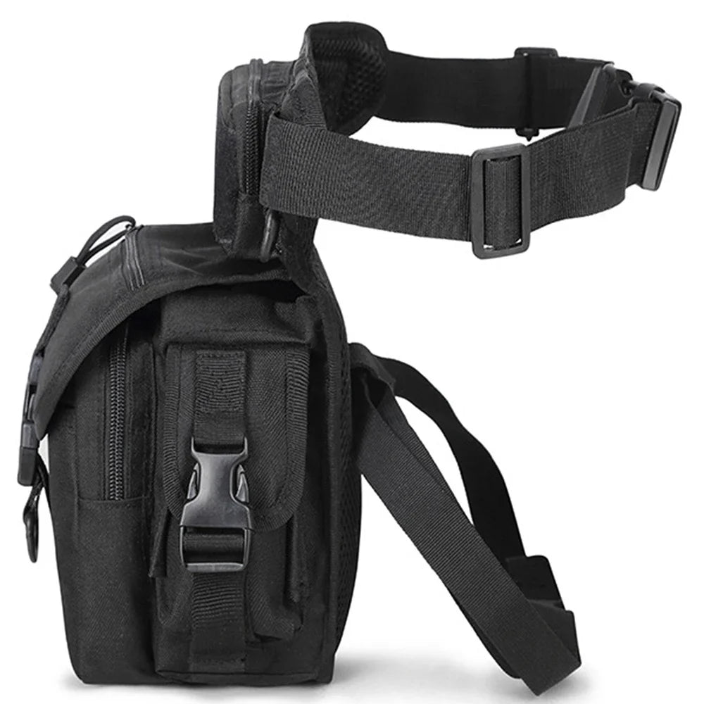 Men Waist Leg Bag Fanny Pack Military Camou Motorcycle Rider Multi-Pockets Nylon Male Shoulder Crossbody Hip Drop Thigh Bags