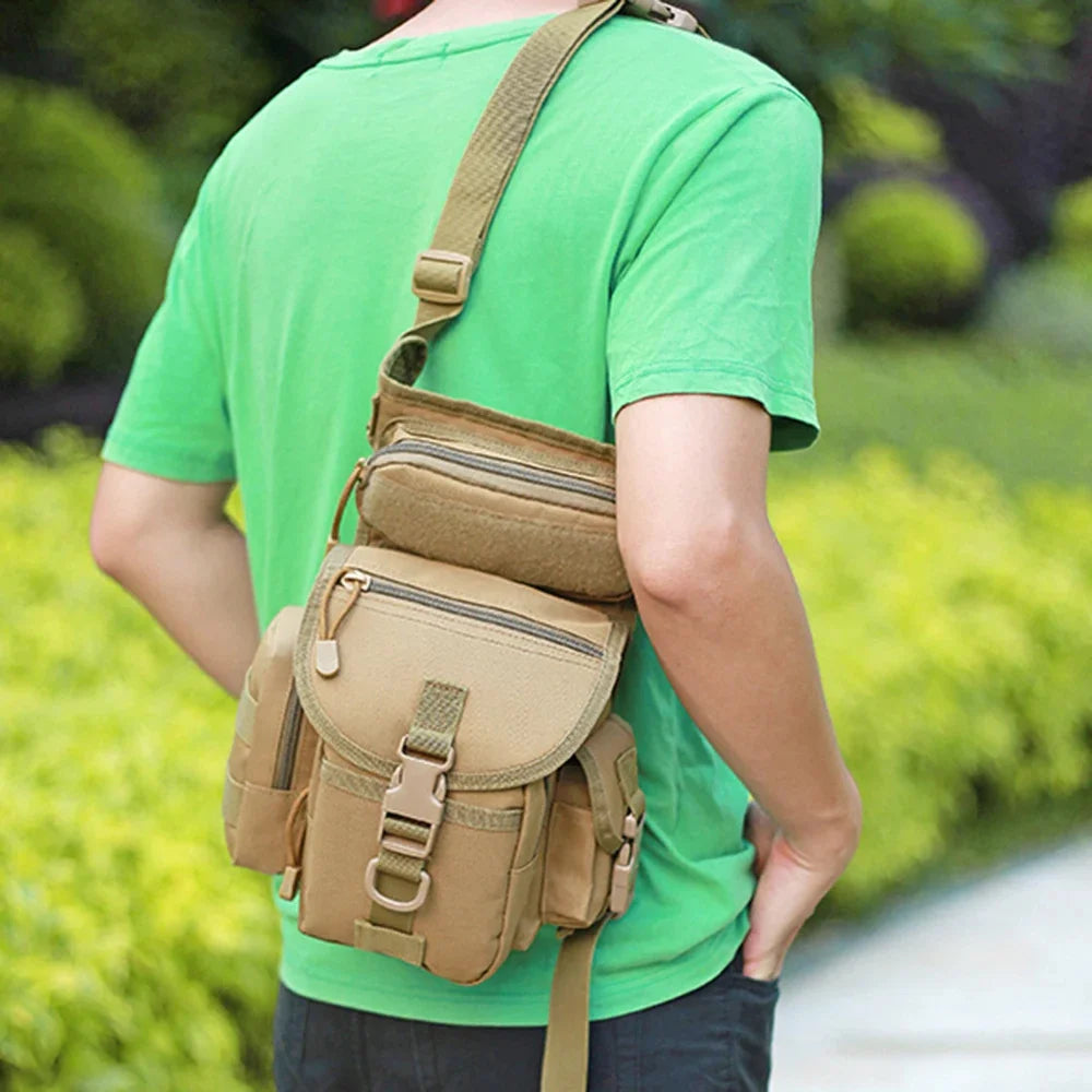 Men Waist Leg Bag Fanny Pack Military Camou Motorcycle Rider Multi-Pockets Nylon Male Shoulder Crossbody Hip Drop Thigh Bags