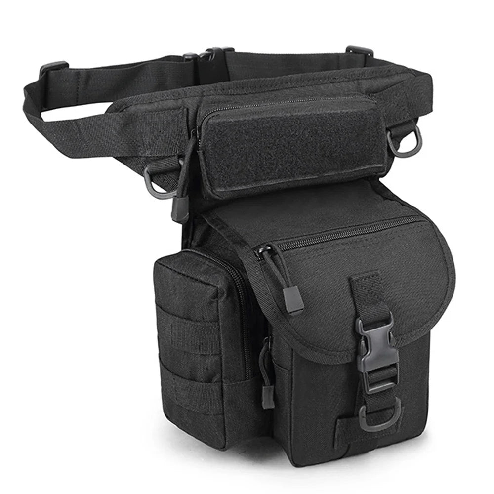 Men Waist Leg Bag Fanny Pack Military Camou Motorcycle Rider Multi-Pockets Nylon Male Shoulder Crossbody Hip Drop Thigh Bags