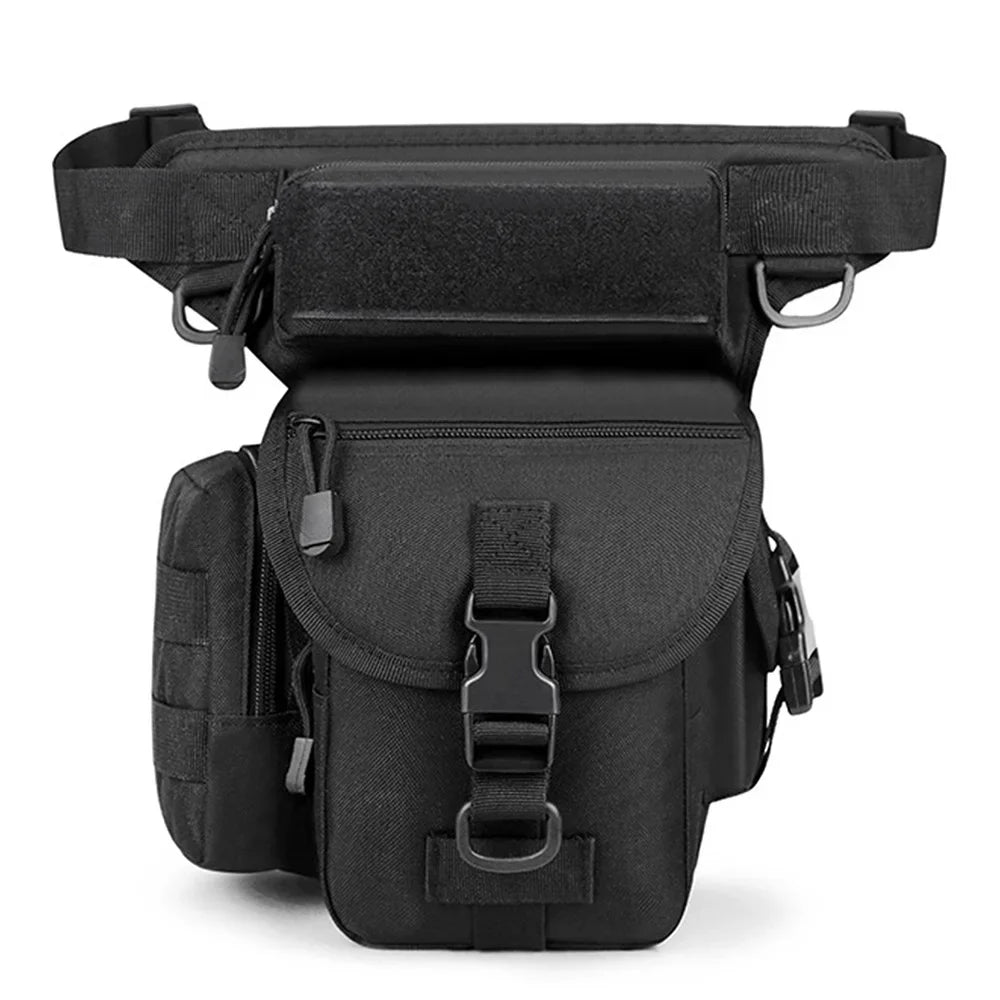 Men Waist Leg Bag Military Motorcycle Rider Camera Multi-Pockets Shoulder Nylon Male Bum Hip Thigh Fanny Pack Bags