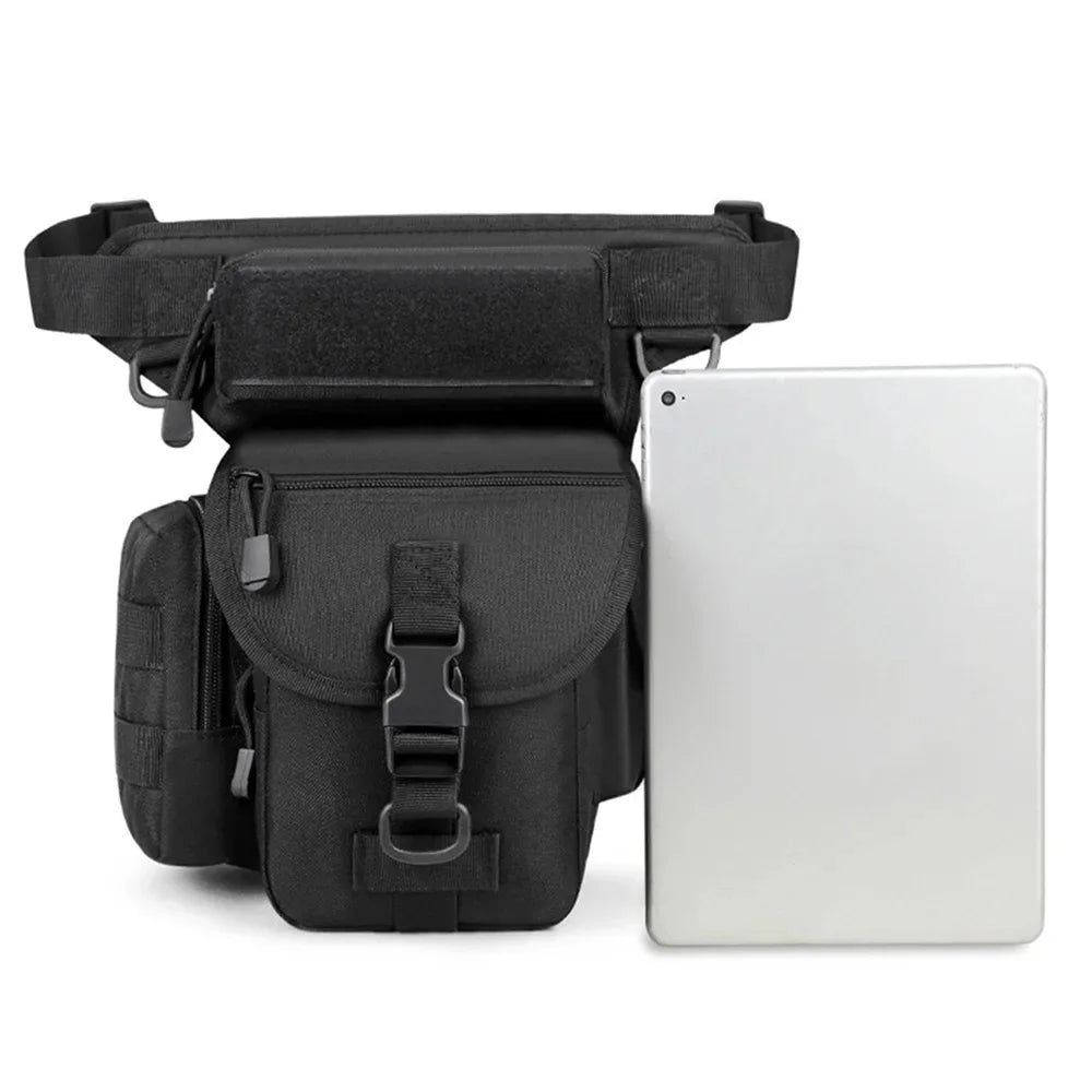 Men Waist Leg Bag Military Motorcycle Rider Camera Multi-Pockets Shoulder Nylon Male Bum Hip Thigh Fanny Pack Bags