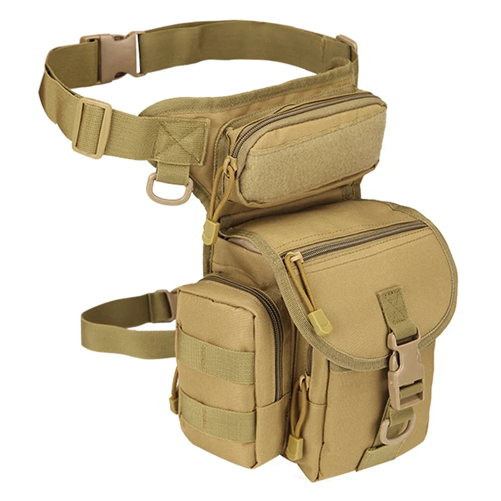 Men Waist Leg Bag Military Motorcycle Rider Camera Multi-Pockets Shoulder Nylon Male Bum Hip Thigh Fanny Pack Bags