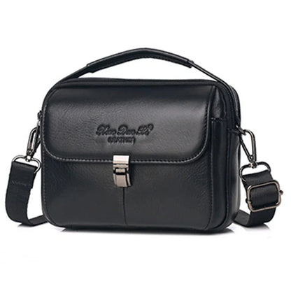 Men Waist Pack Belt Tote Bum Bag Multi-Function Business Handbag Genuine Leather Small 7'' Crossbody Shoulder Messenger Bags
